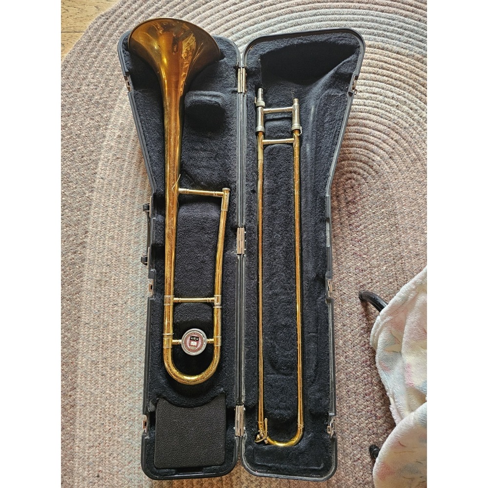 King Tempo 606 Tenor Trombone Brass W/ Hard Case & Vincent Bach Mouthpiece